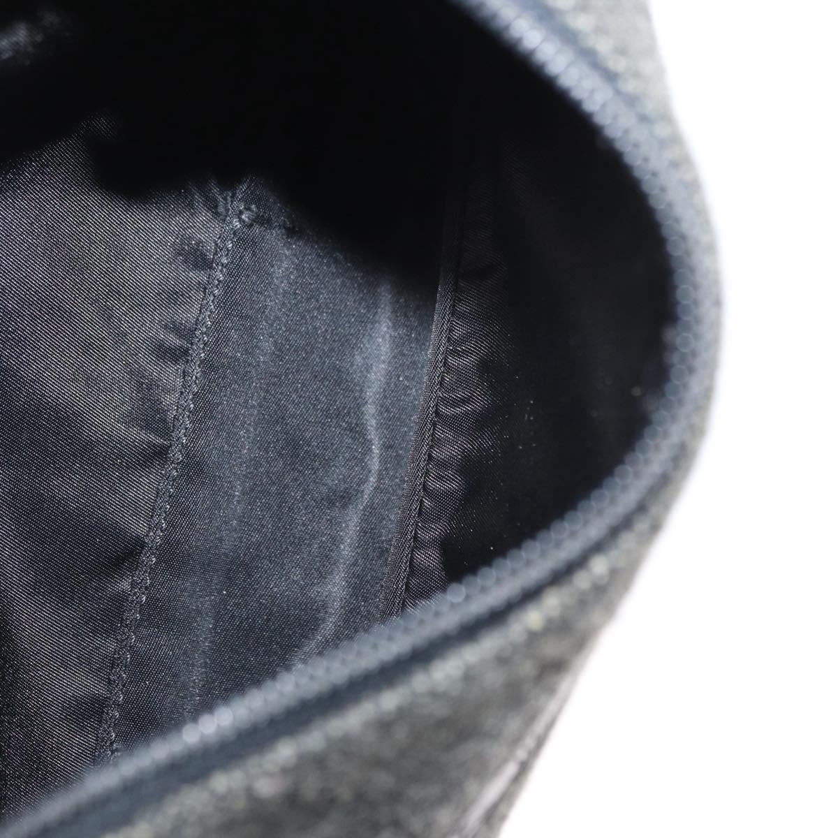 PRADA Sports Hand Bag Wool Gray Silver Auth 155944