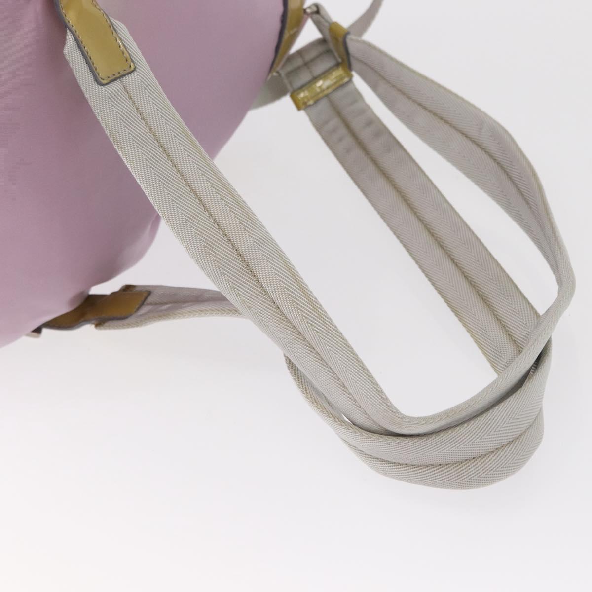 PRADA Backpack Nylon Pink Silver Auth 155946