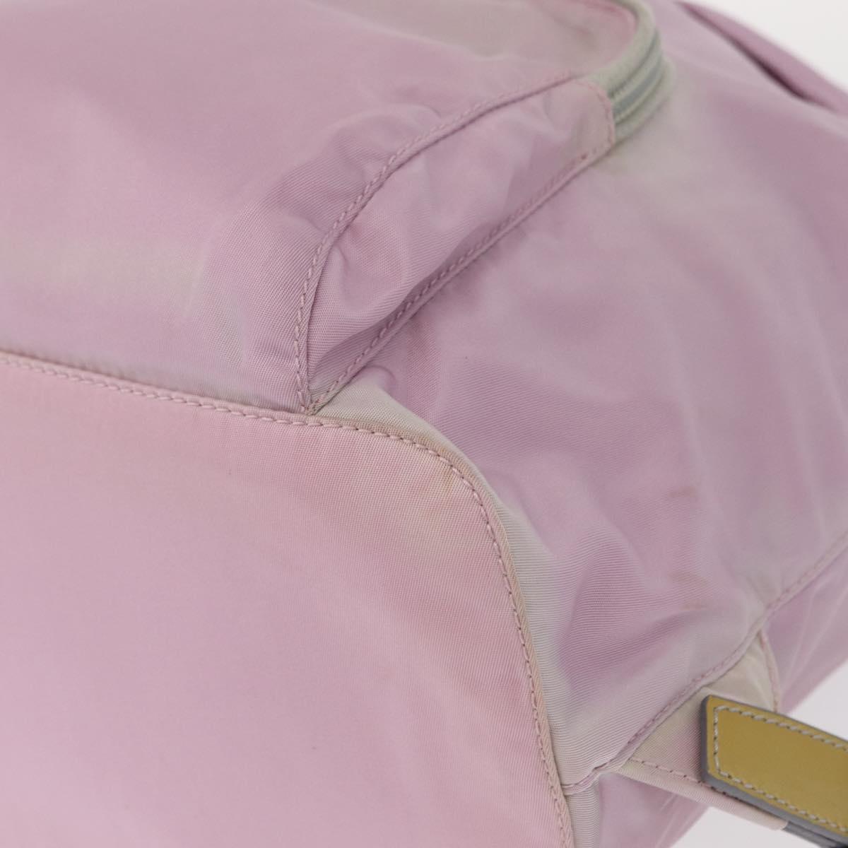 PRADA Backpack Nylon Pink Silver Auth 155946
