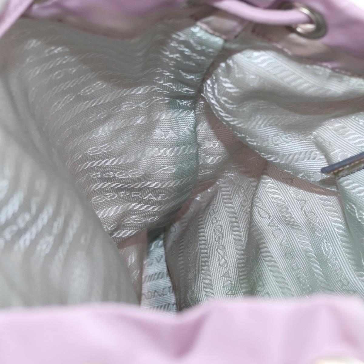 PRADA Backpack Nylon Pink Silver Auth 155946