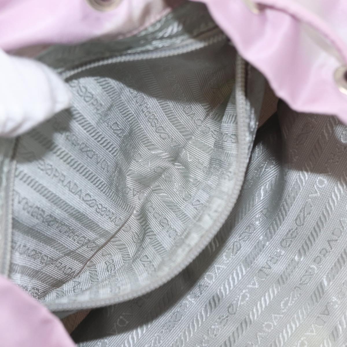 PRADA Backpack Nylon Pink Silver Auth 155946