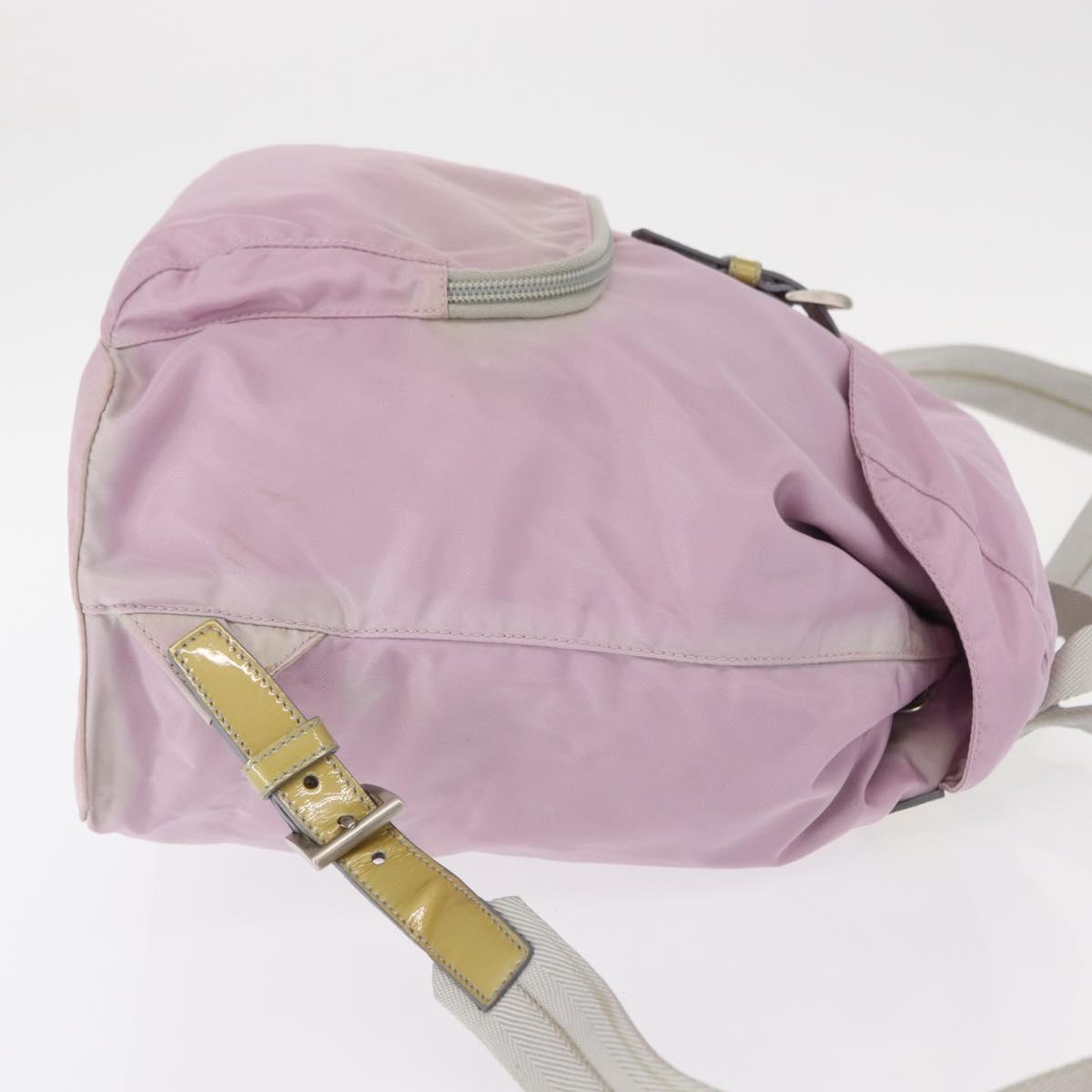 PRADA Backpack Nylon Pink Silver Auth 155946