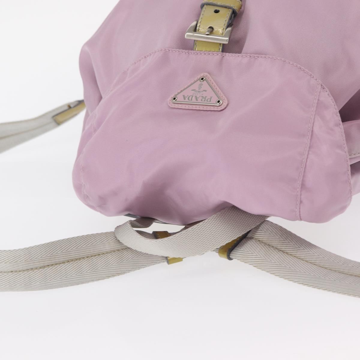 PRADA Backpack Nylon Pink Silver Auth 155946