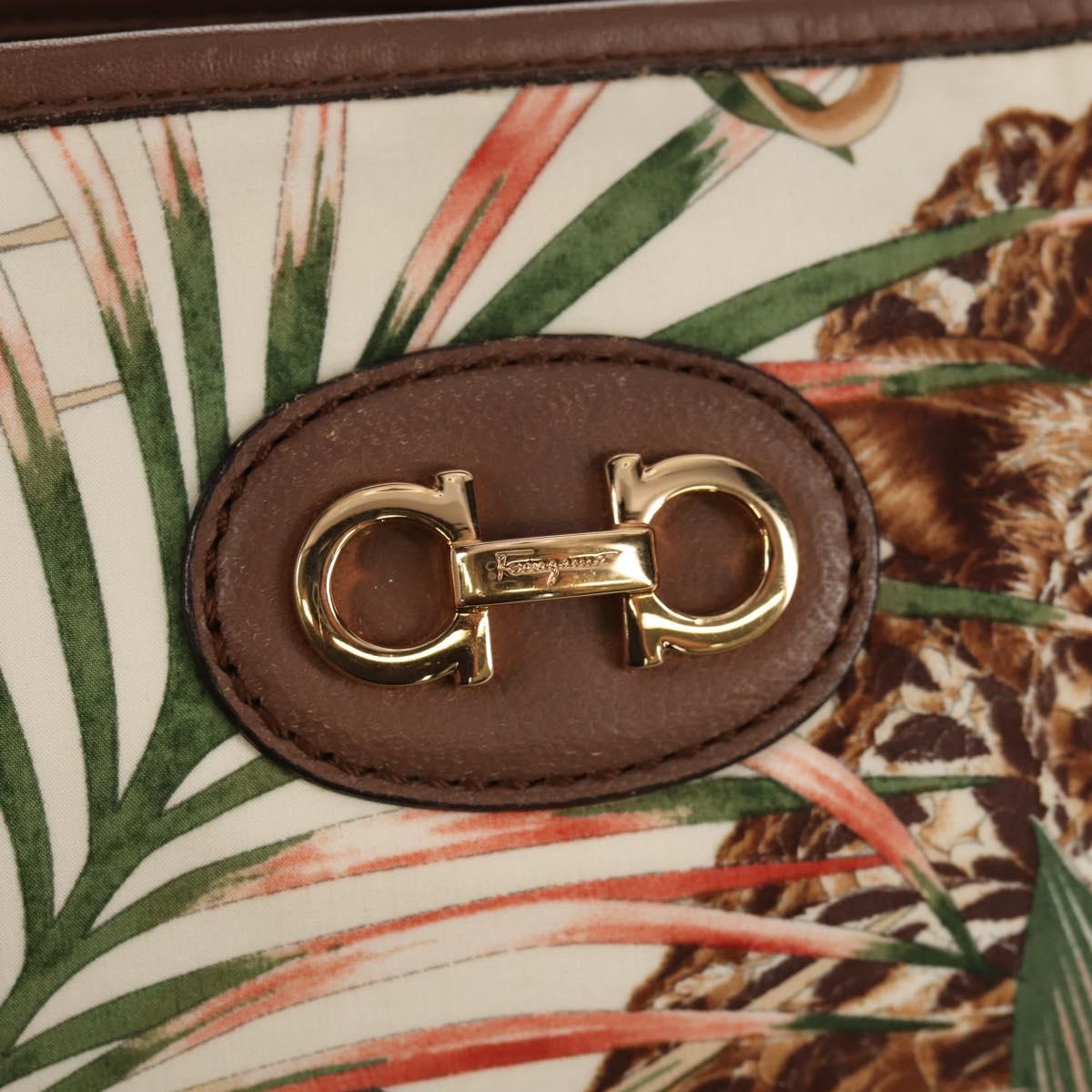 Salvatore Ferragamo Shoulder Bag Nylon Multicolor Gold Auth 155947V