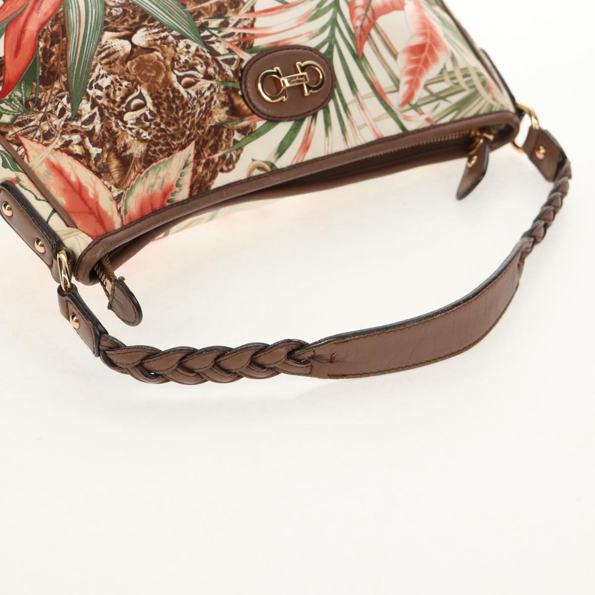 Salvatore Ferragamo Shoulder Bag Nylon Multicolor Gold Auth 155947V