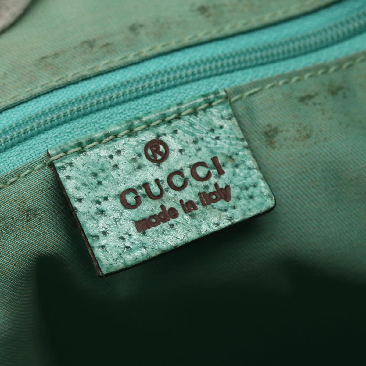 GUCCI GG Canvas Tote Bag Beige Silver 113017 Auth 155950