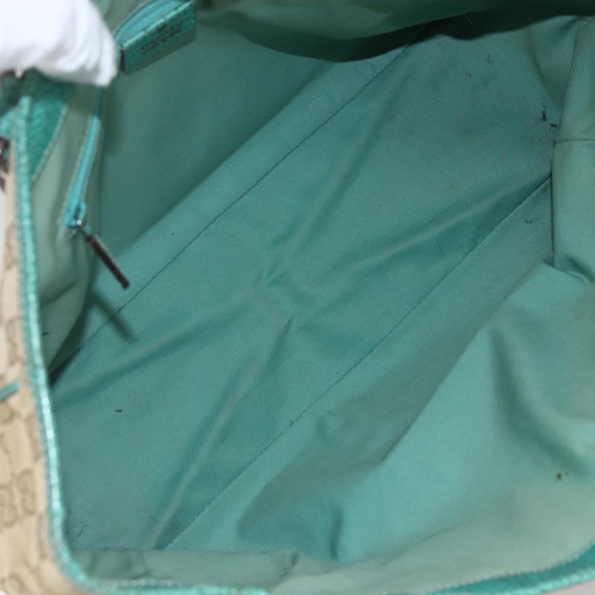 GUCCI GG Canvas Tote Bag Beige Silver 113017 Auth 155950