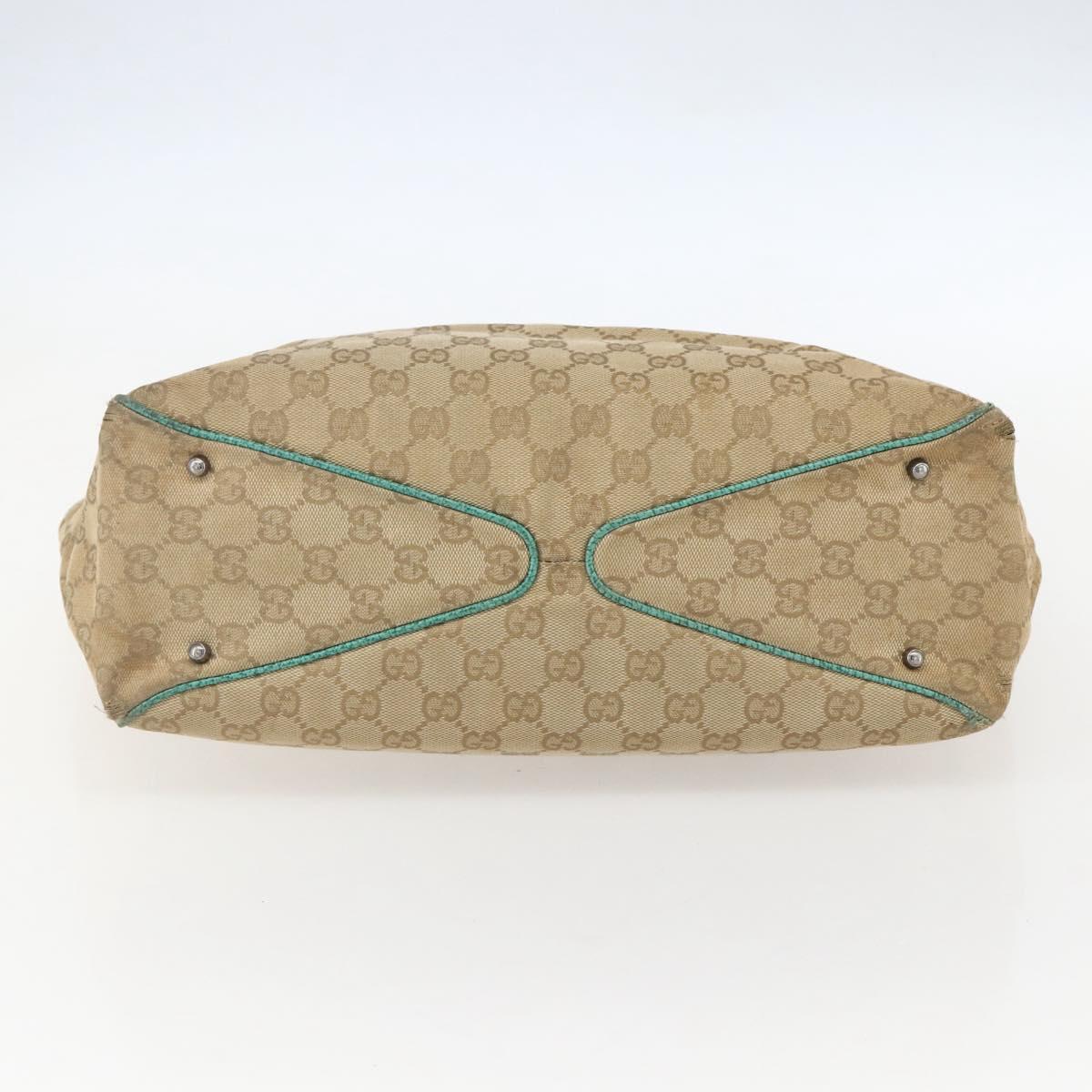 GUCCI GG Canvas Tote Bag Beige Silver 113017 Auth 155950