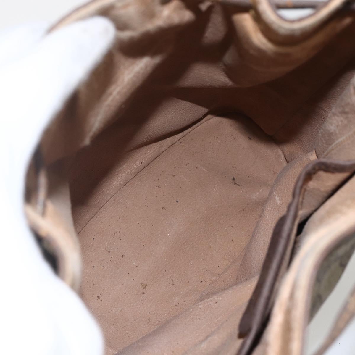 GUCCI GG Supreme Web Sherry Line Bag PVC Beige Gold 164 02 034 Auth 155951