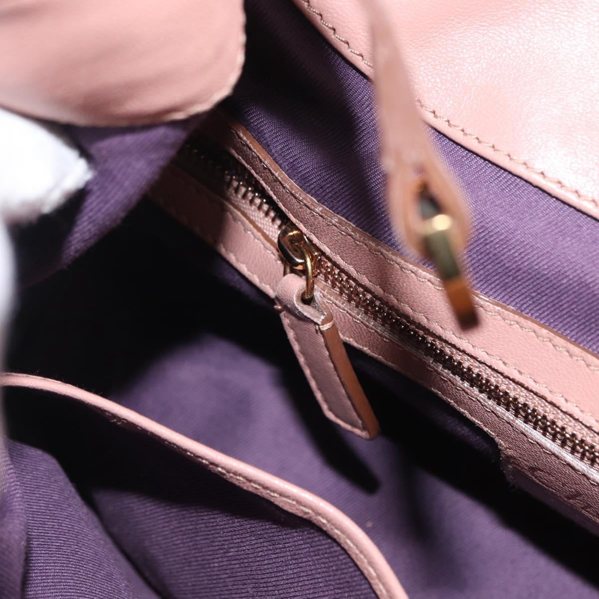 BVLGARI Chandra Shoulder Bag Leather Pink Gold Auth 155952