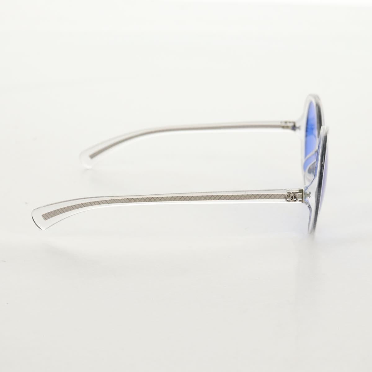 CHANEL Sunglasses plastic Blue CC Auth 155953M