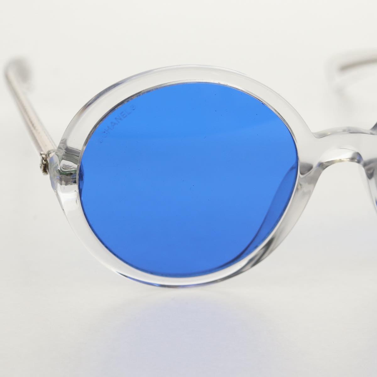 CHANEL Sunglasses plastic Blue CC Auth 155953M