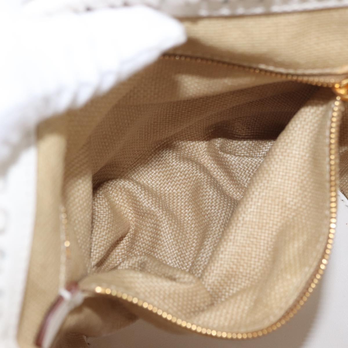 PRADA Shoulder Bag Saffiano leather Raffia Beige Gold Auth 155954SAM