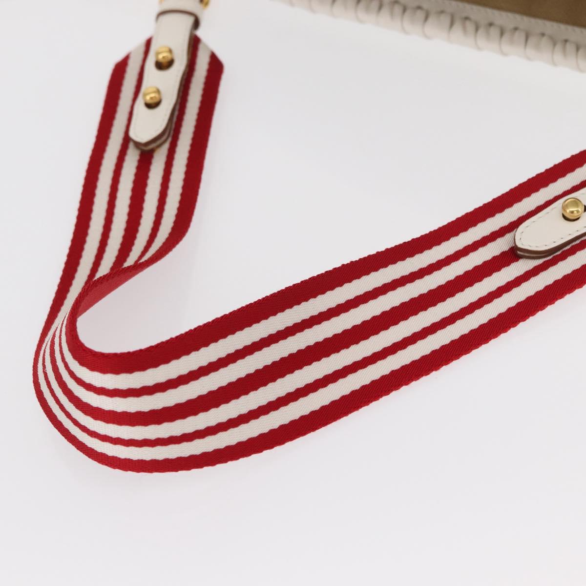 PRADA Shoulder Bag Saffiano leather Raffia Beige Gold Auth 155954SAM