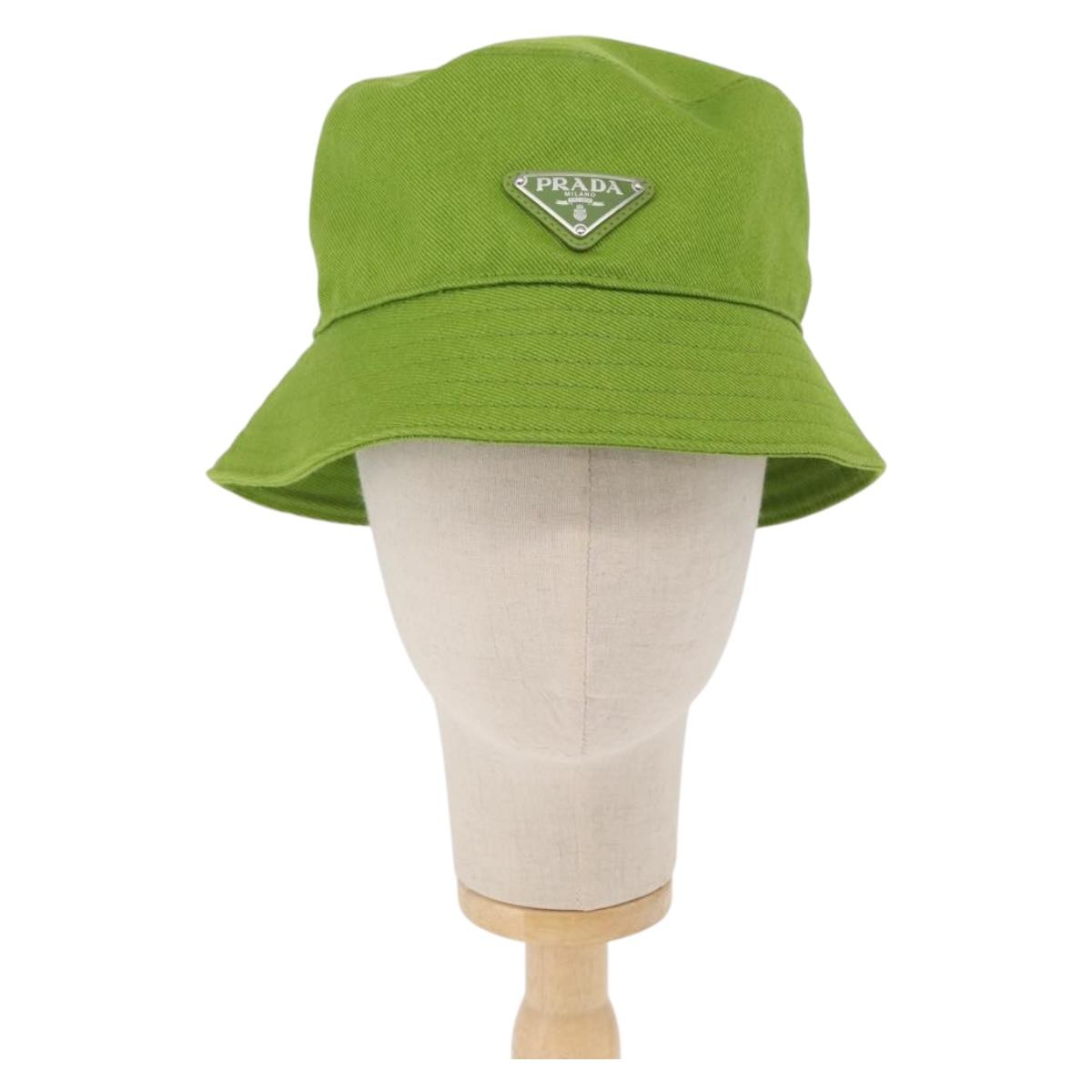 PRADA Bucket Hat Canvas M Green Auth 155955M