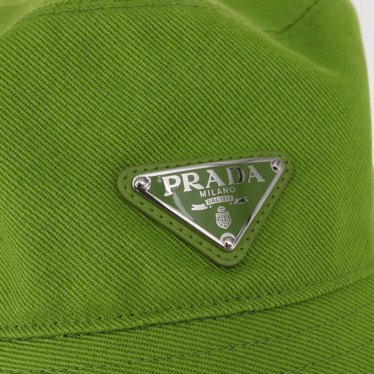PRADA Bucket Hat Canvas M Green Auth 155955M