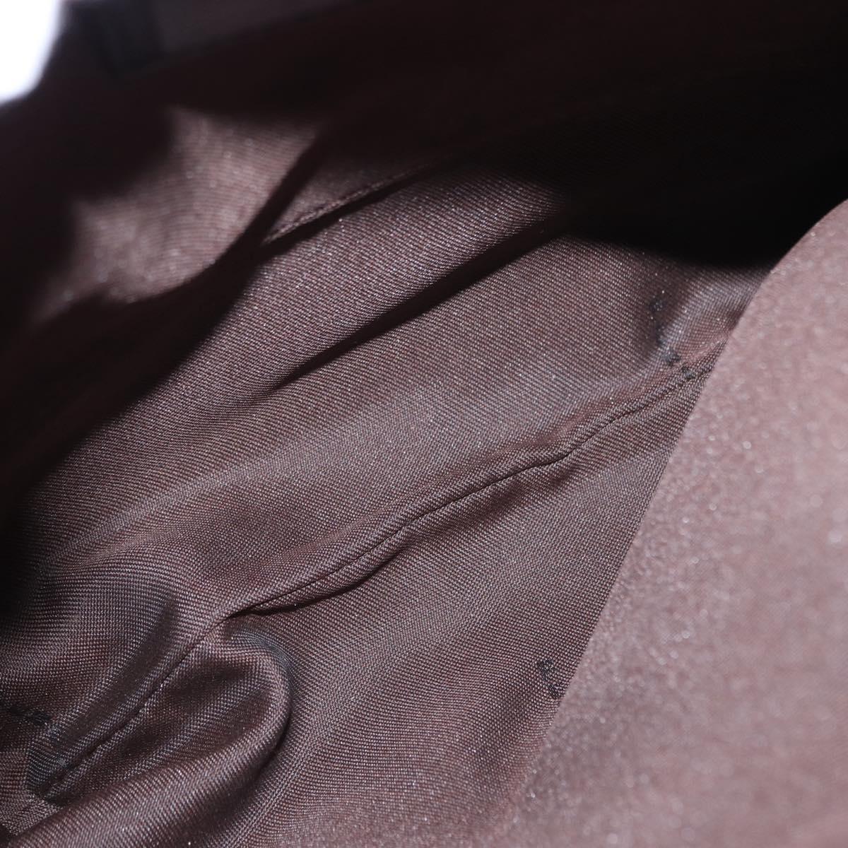 FENDI Zucchino Canvas Shoulder Bag Red Silver Auth 155957V