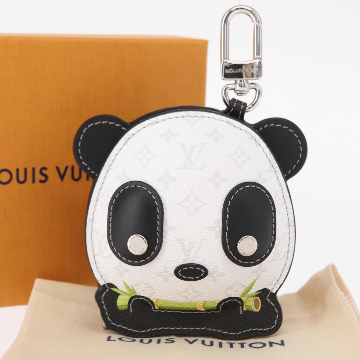 LOUIS VUITTON Monogram Bag Charm L Panda Charm White Black M03397 Auth 155958SM