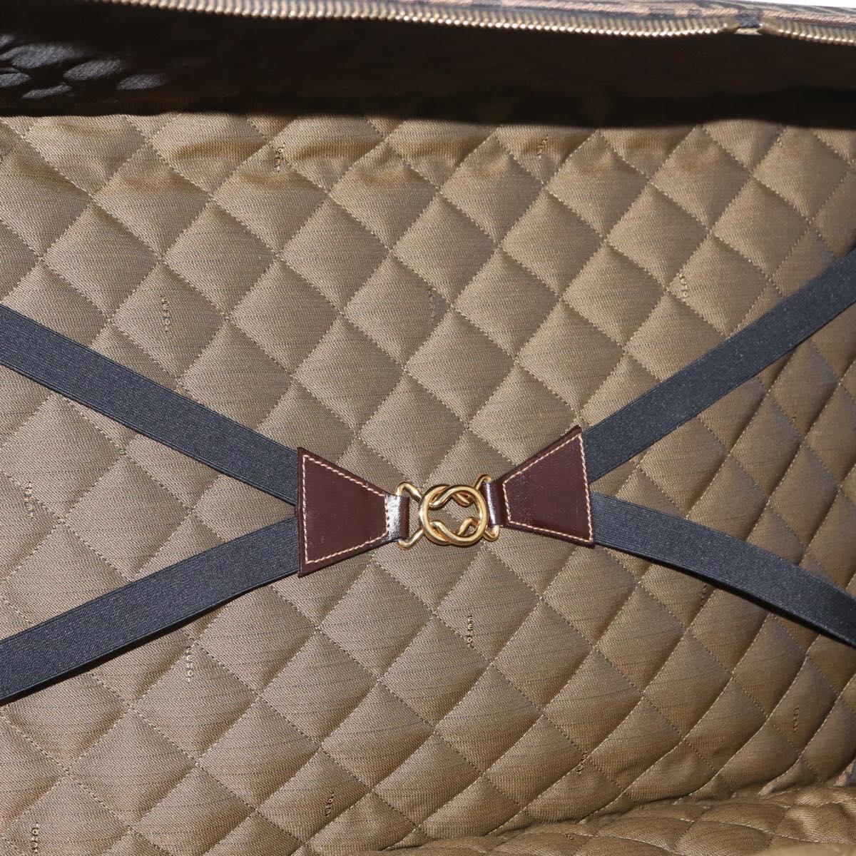 FENDI Carry Case Zucca Canvas Trunk Black Brown Auth 155959SAV