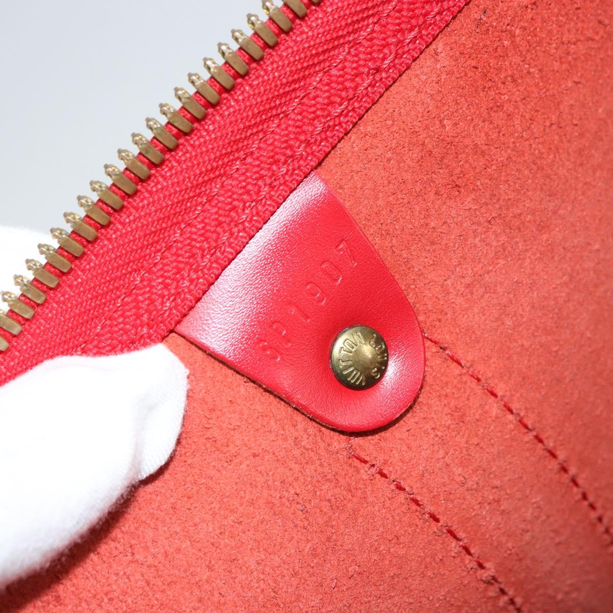 LOUIS VUITTON Epi Keepall 55 Boston Bag Red M42957 LV Auth 155970