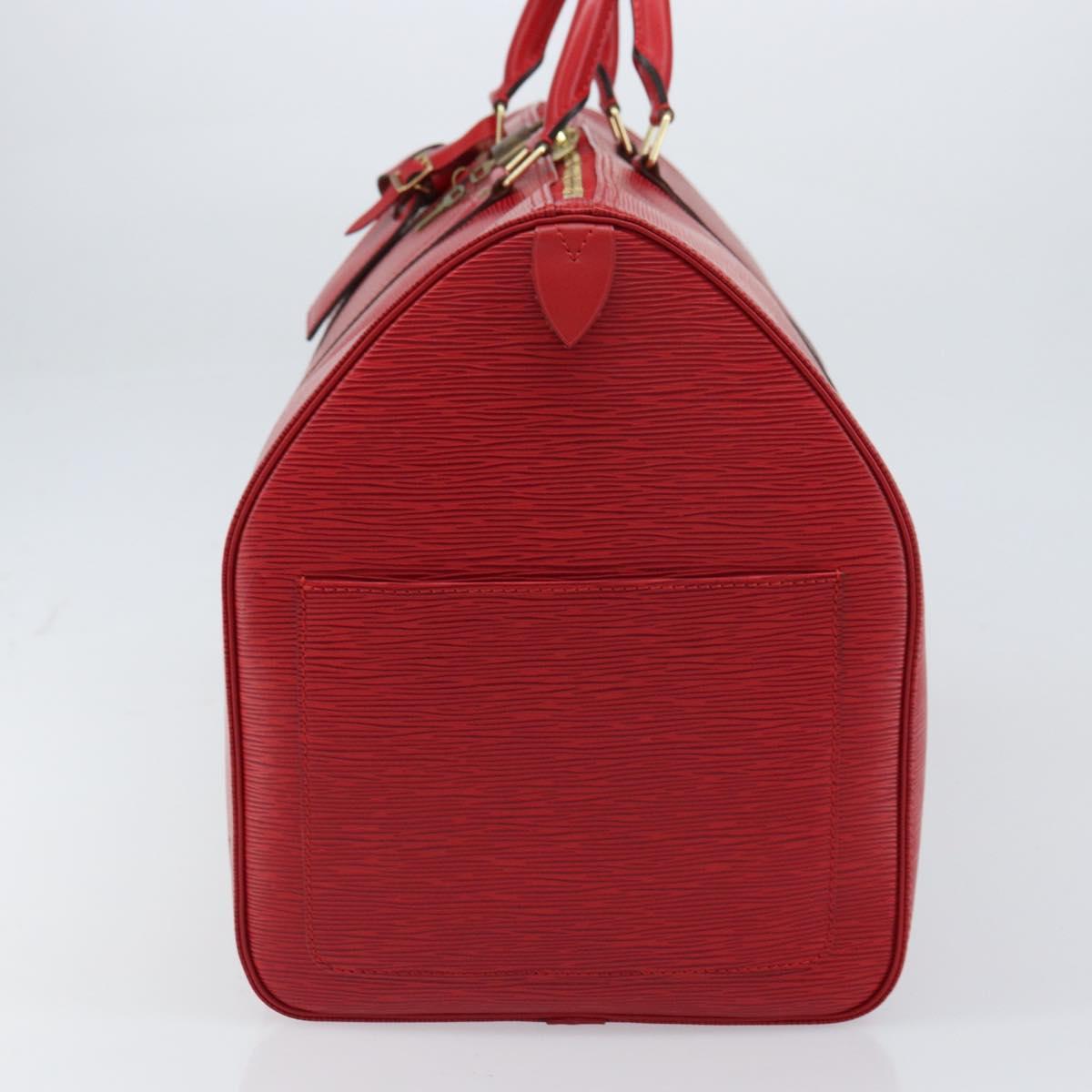 LOUIS VUITTON Epi Keepall 55 Boston Bag Red M42957 LV Auth 155970