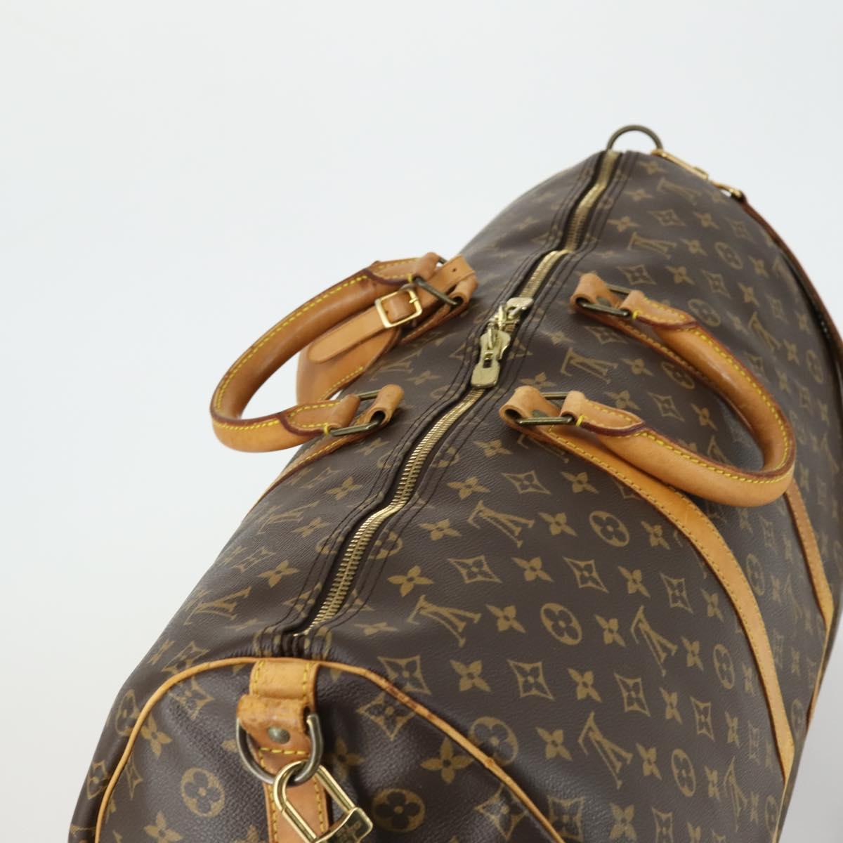 LOUIS VUITTON Monogram Keepall Bandouliere 55 Boston Bag M41414 LV Auth 155996