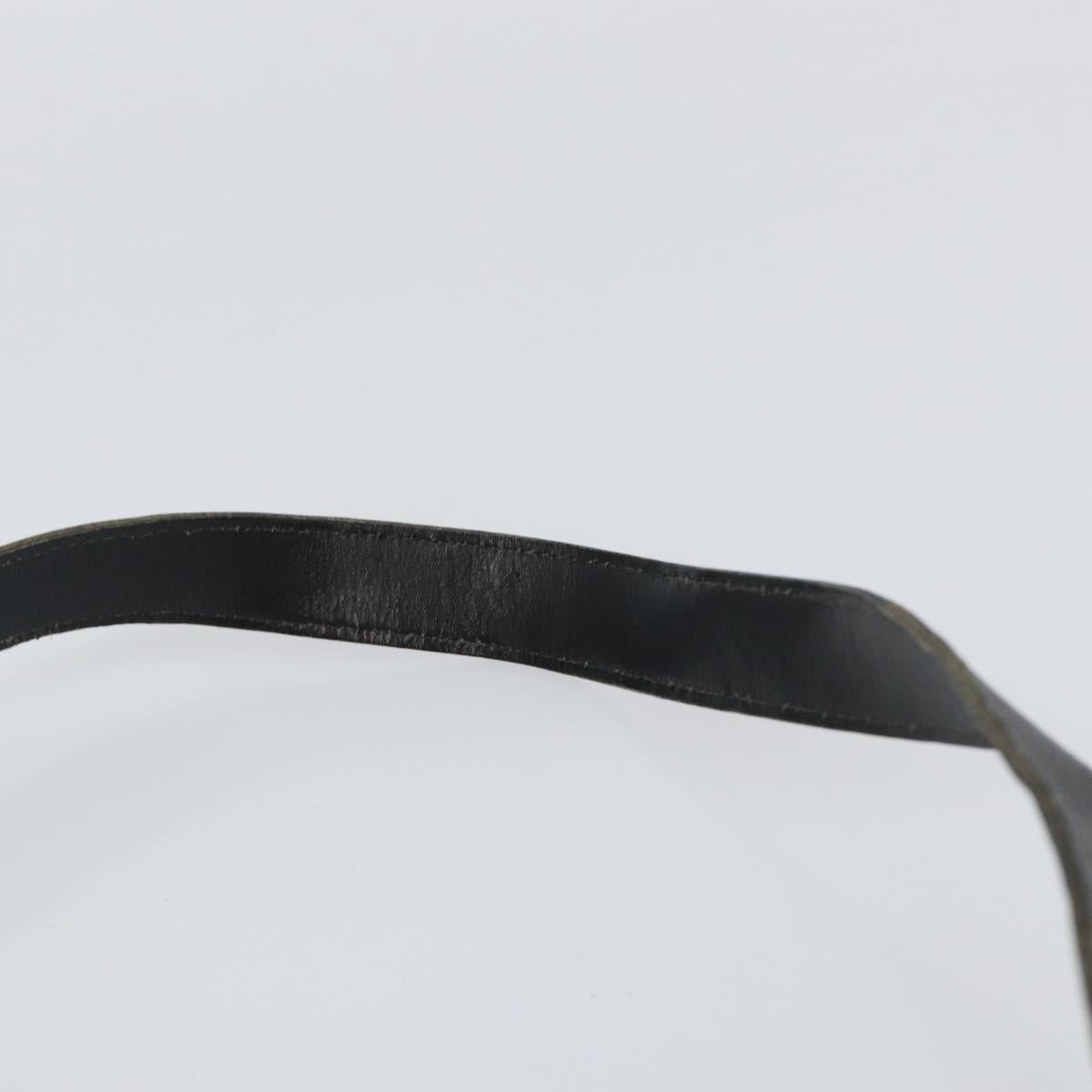 Christian Dior Trotter Canvas Shoulder Bag Black Gold Auth 155999