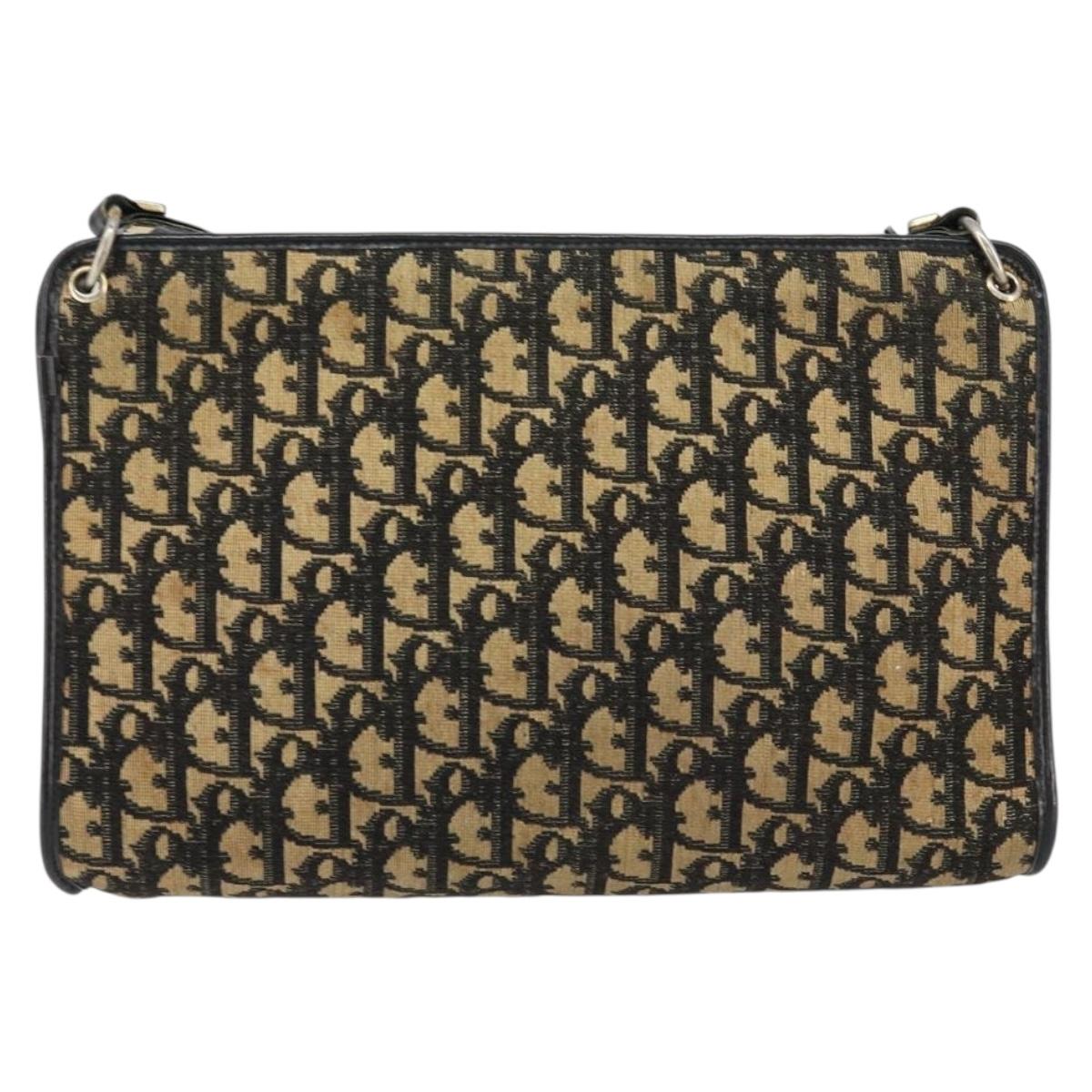 Christian Dior Trotter Canvas Shoulder Bag Navy Auth 156000