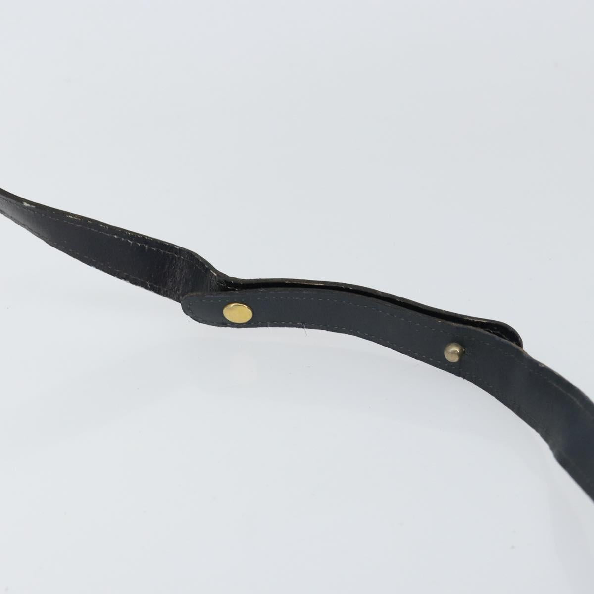 Christian Dior Trotter Canvas Shoulder Bag Navy Gold Auth 156002