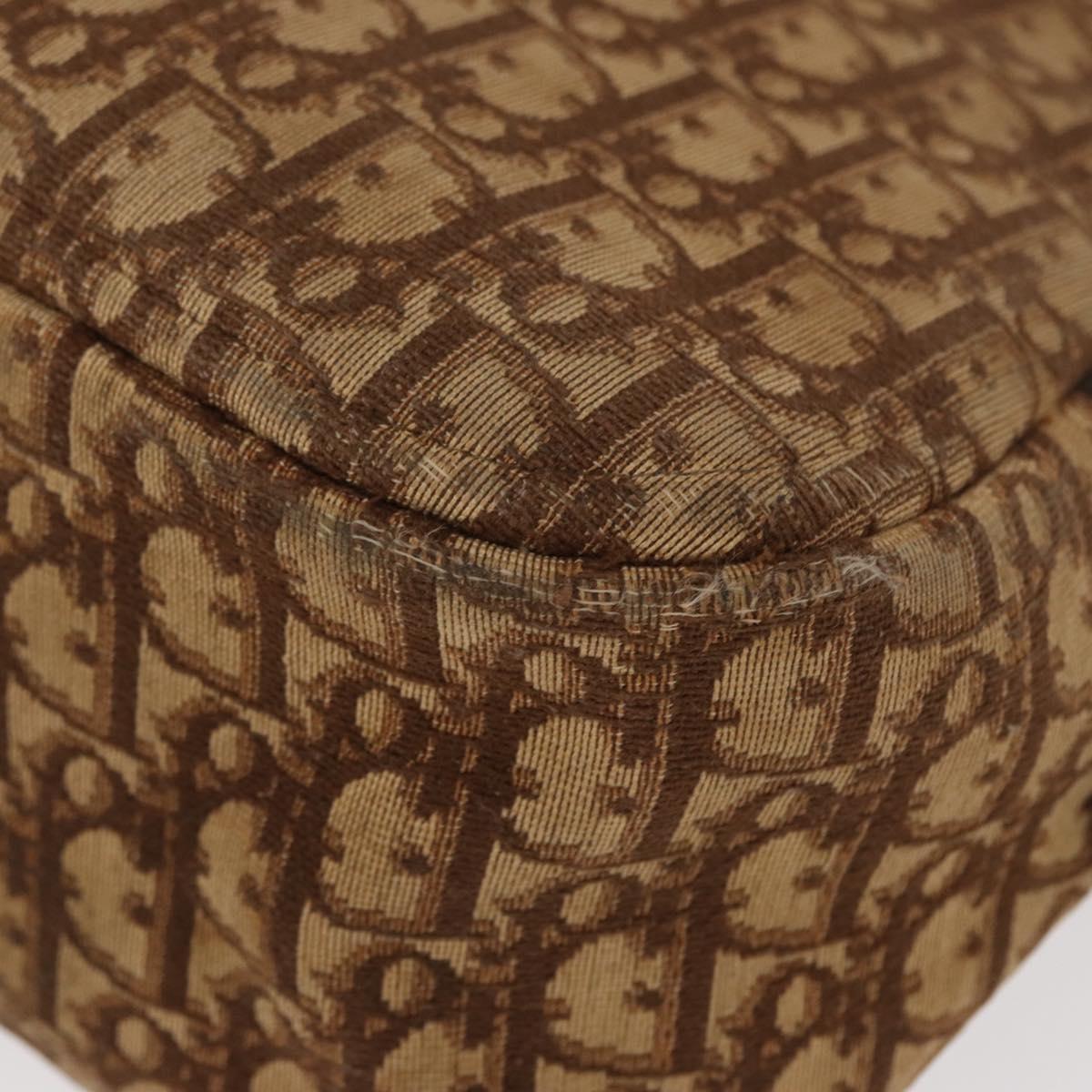 Christian Dior Trotter Canvas Shoulder Bag Brown Auth 156003