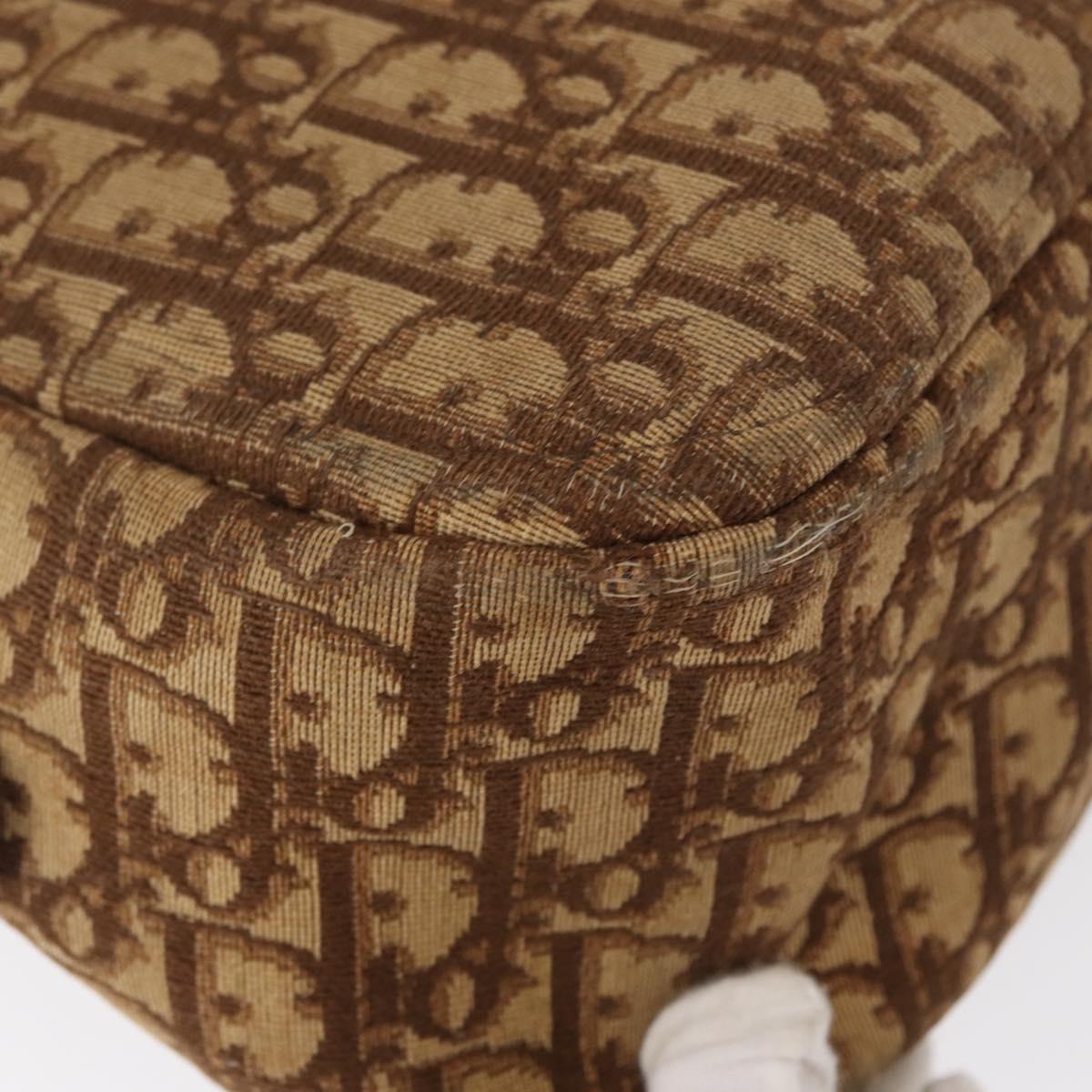 Christian Dior Trotter Canvas Shoulder Bag Brown Auth 156003