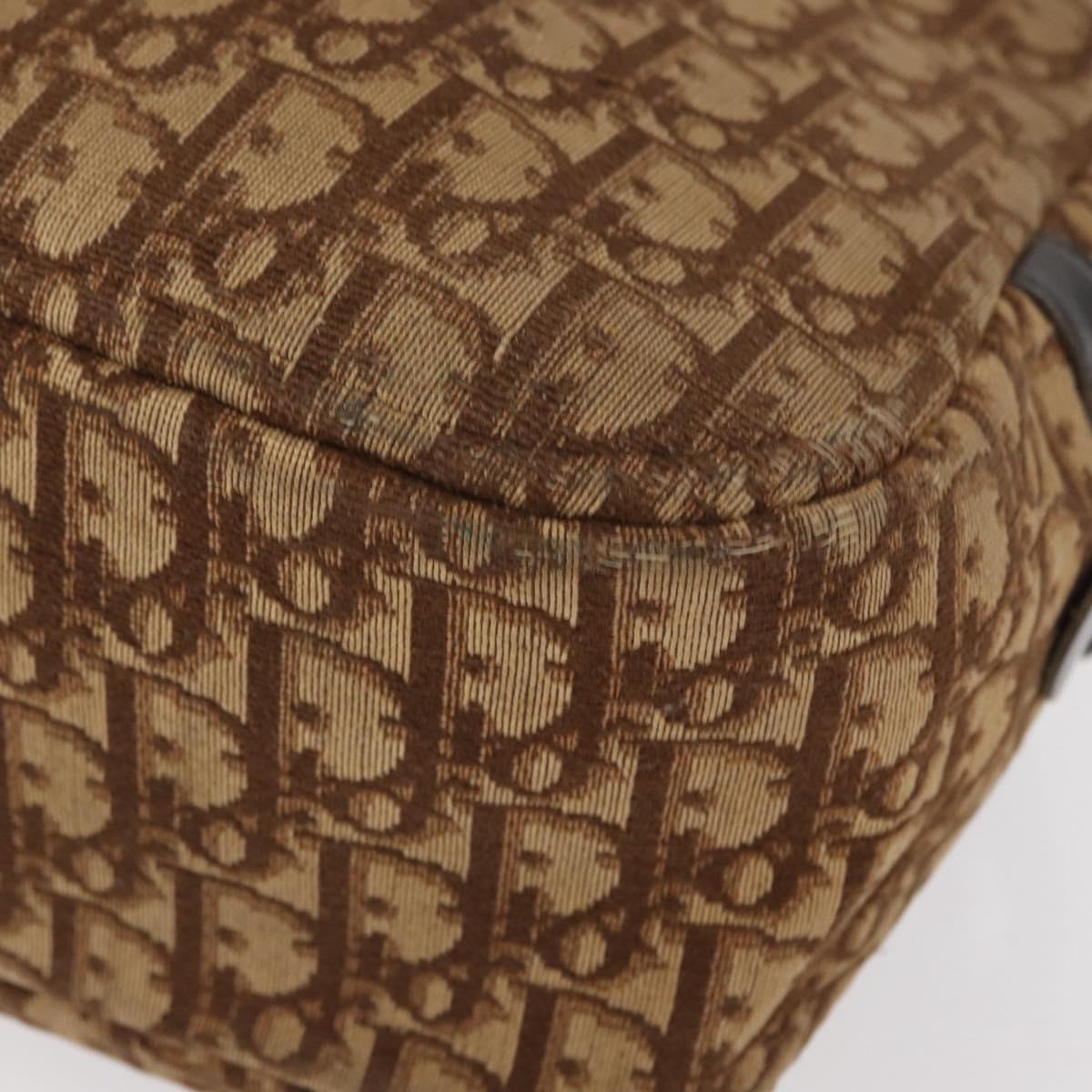 Christian Dior Trotter Canvas Shoulder Bag Brown Auth 156003