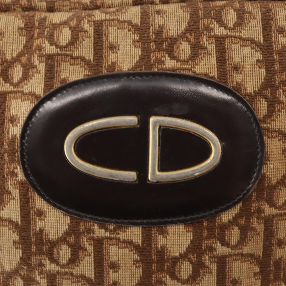 Christian Dior Trotter Canvas Shoulder Bag Brown Auth 156003
