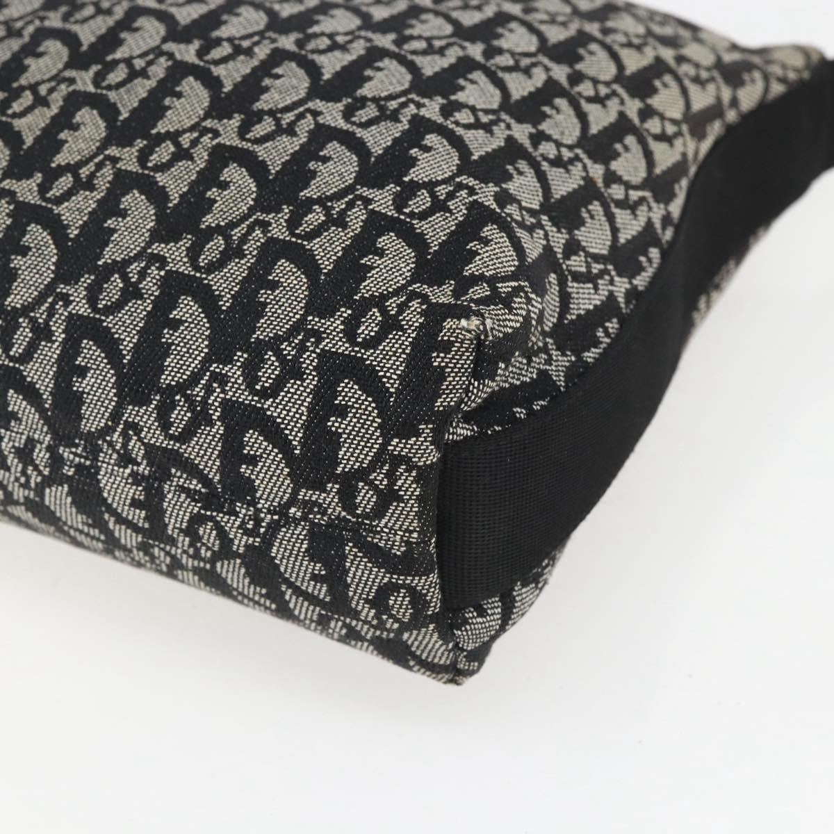 Christian Dior Trotter Canvas Shoulder Bag Black Silver Auth 156004