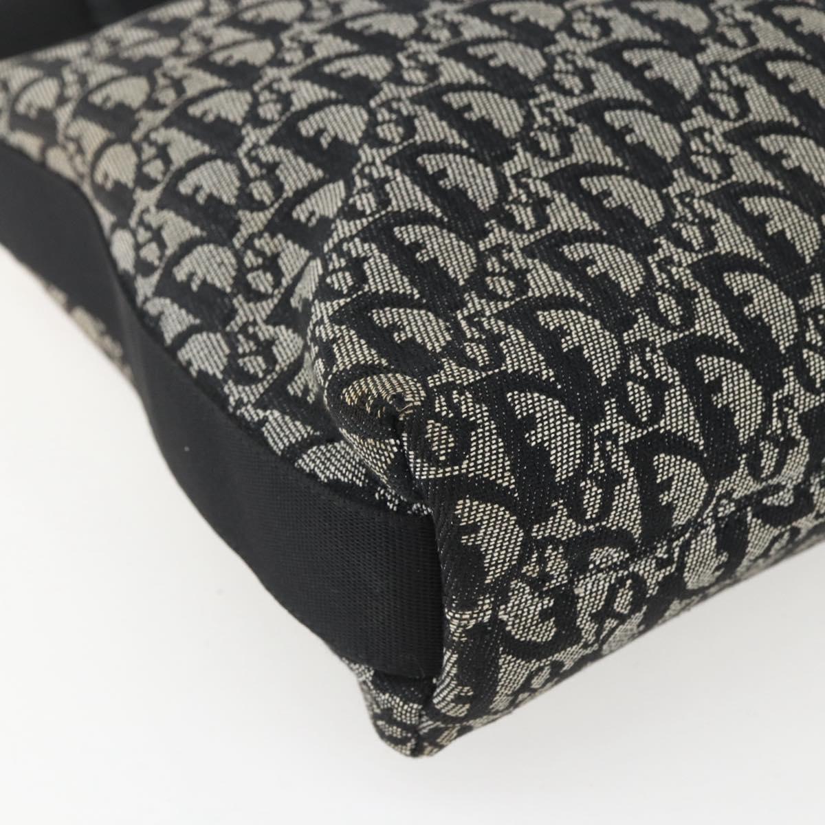 Christian Dior Trotter Canvas Shoulder Bag Black Silver Auth 156004