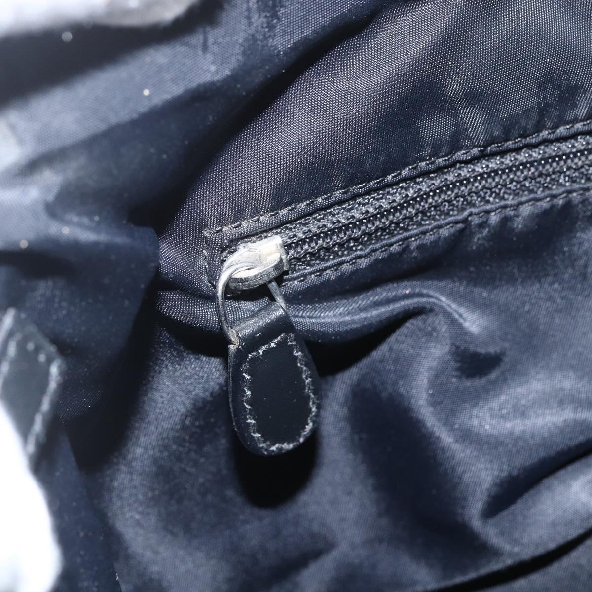 Christian Dior Trotter Canvas Shoulder Bag Black Silver Auth 156004