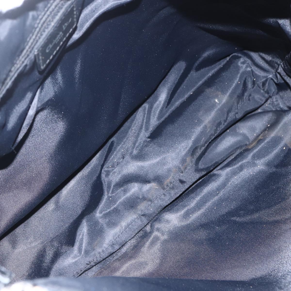 Christian Dior Trotter Canvas Shoulder Bag Black Silver Auth 156004