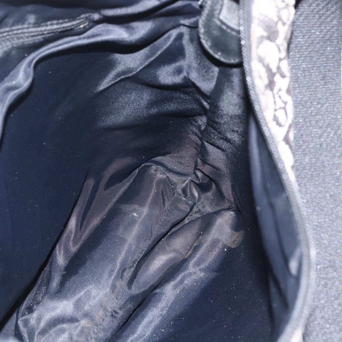 Christian Dior Trotter Canvas Shoulder Bag Black Silver Auth 156004