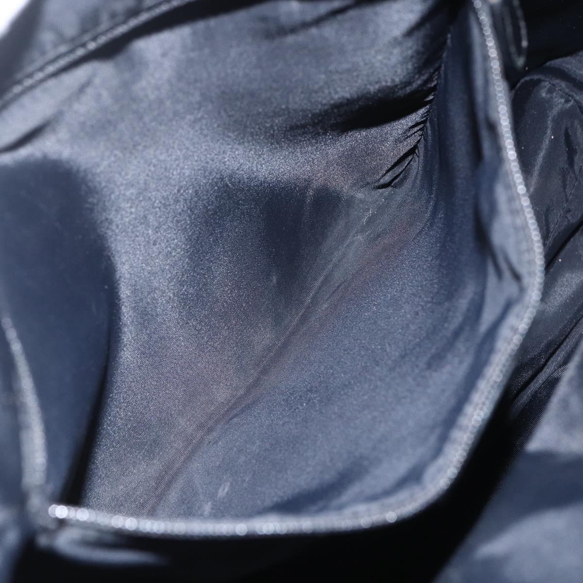 Christian Dior Trotter Canvas Shoulder Bag Black Silver Auth 156004