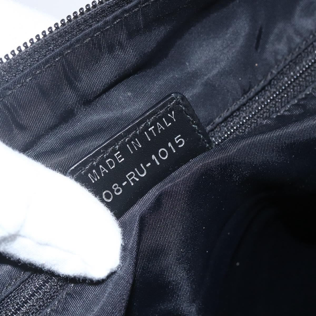 Christian Dior Trotter Canvas Shoulder Bag Black Silver Auth 156004