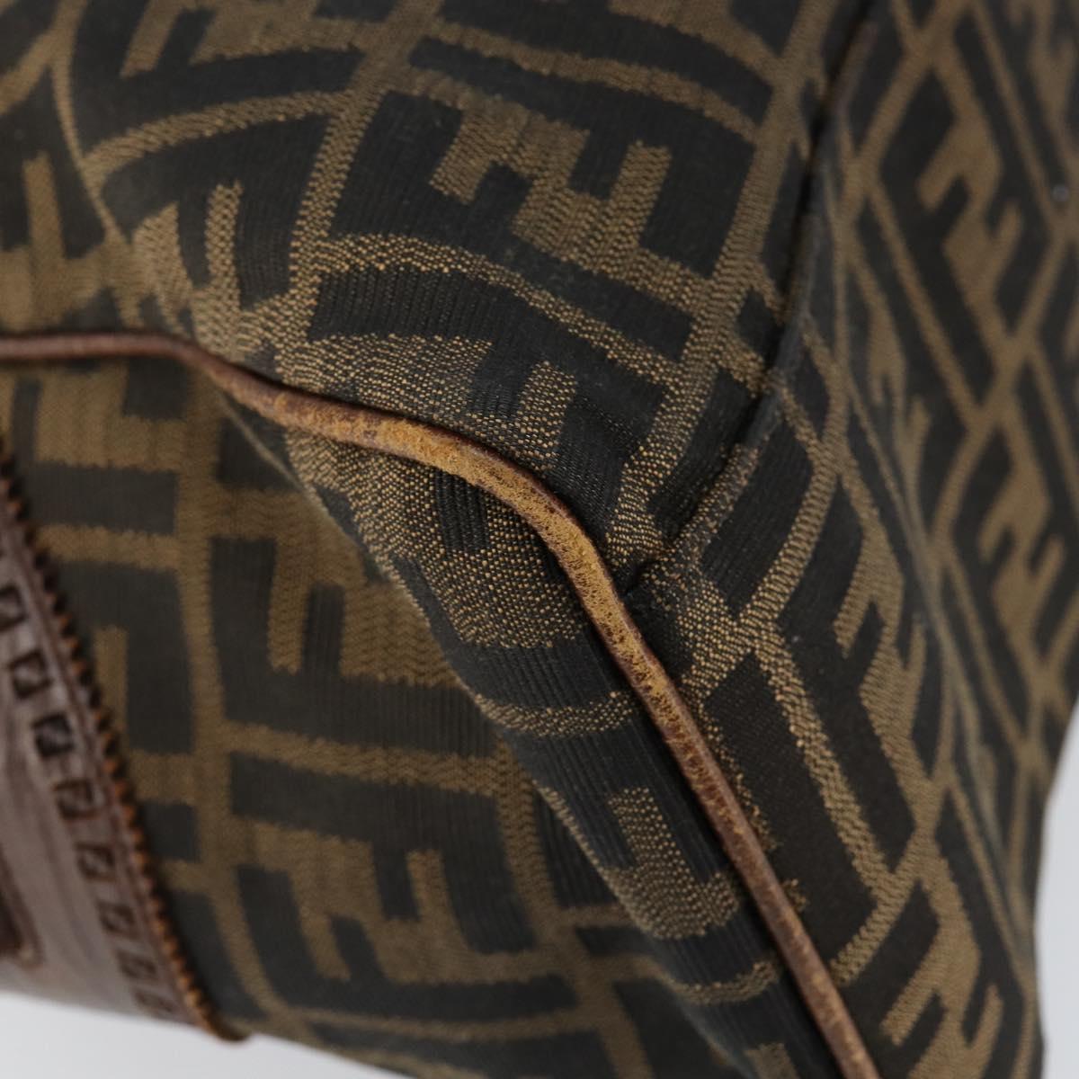 FENDI Zucca Canvas Etnico Hand Bag Black Brown Auth 156008