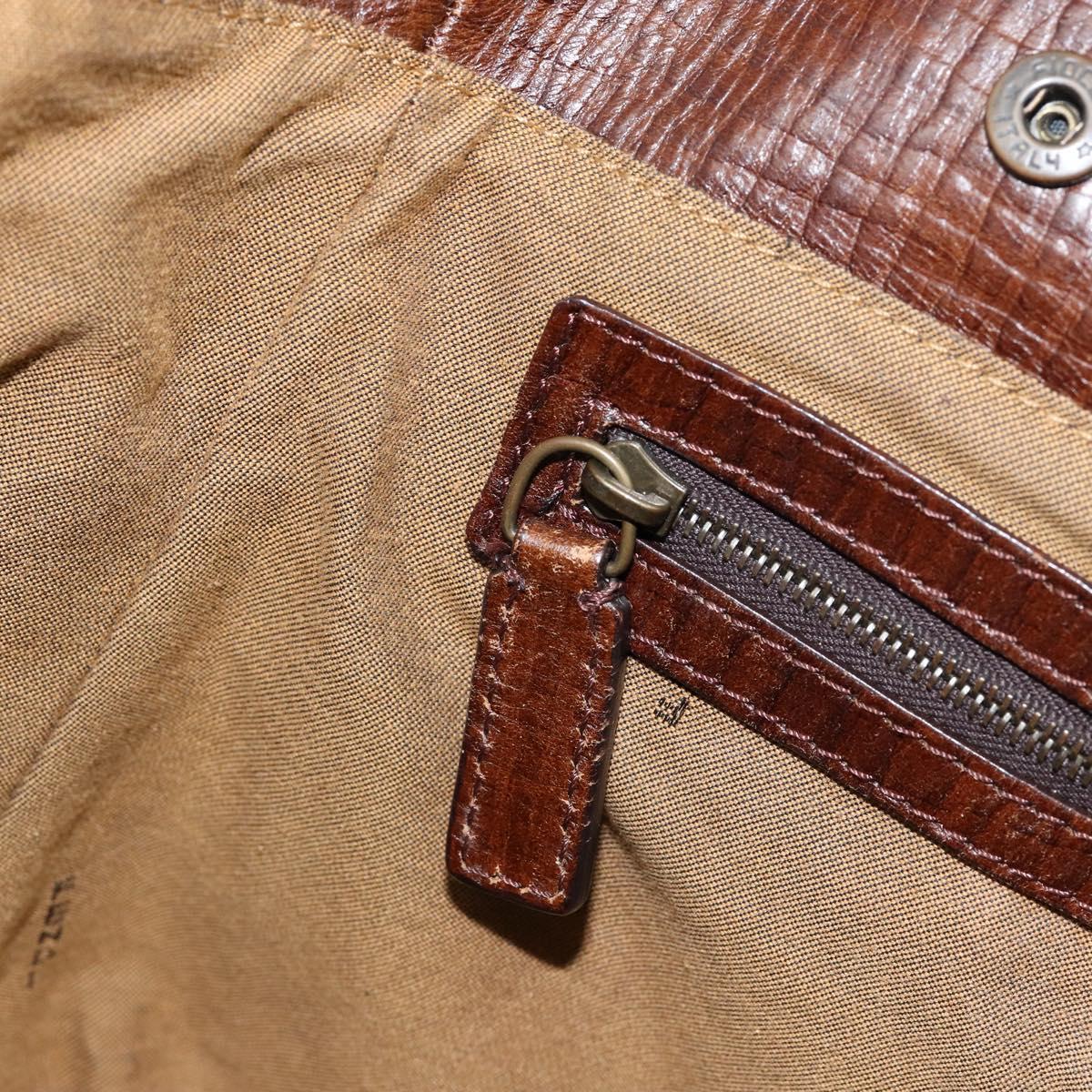 FENDI Zucca Canvas Etnico Hand Bag Black Brown Auth 156008