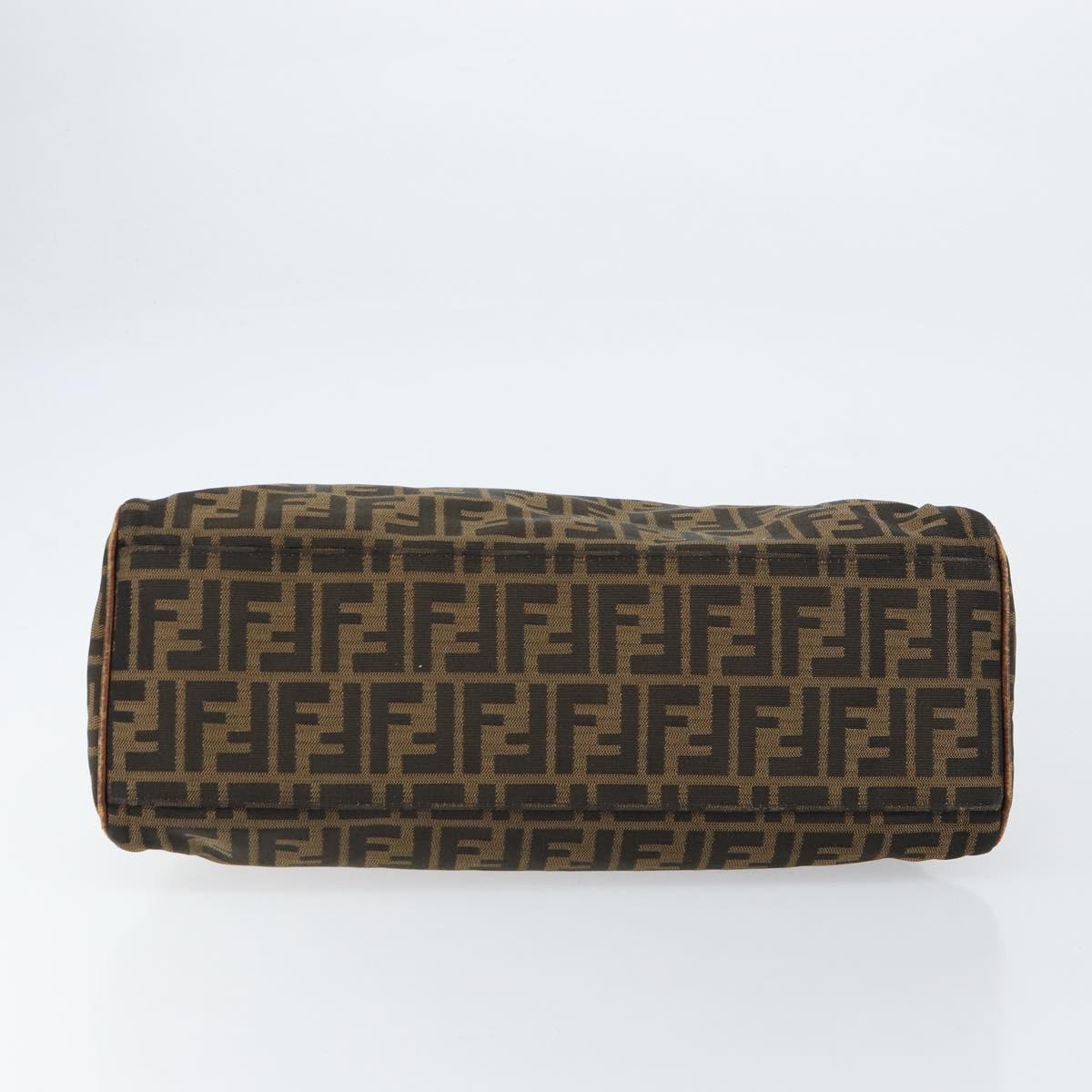 FENDI Zucca Canvas Etnico Hand Bag Black Brown Auth 156008