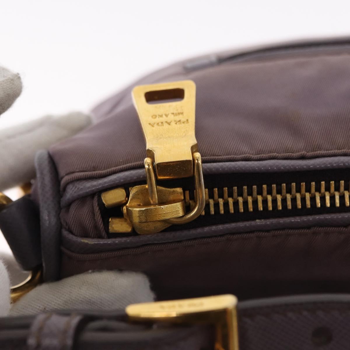 PRADA Shoulder Bag Nylon Gold Purple Auth 156015