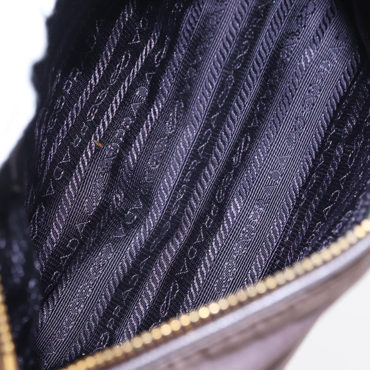 PRADA Shoulder Bag Nylon Gold Purple Auth 156015