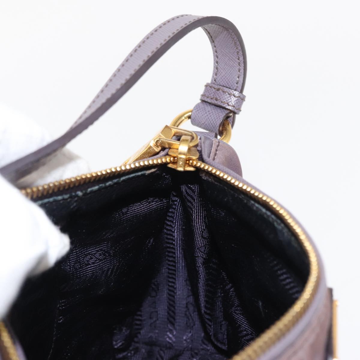 PRADA Shoulder Bag Nylon Gold Purple Auth 156015