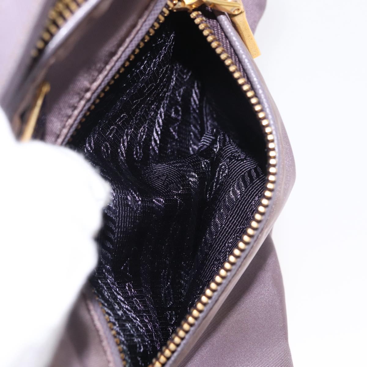 PRADA Shoulder Bag Nylon Gold Purple Auth 156015