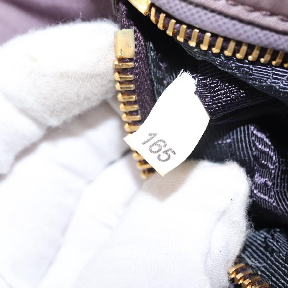 PRADA Shoulder Bag Nylon Gold Purple Auth 156015
