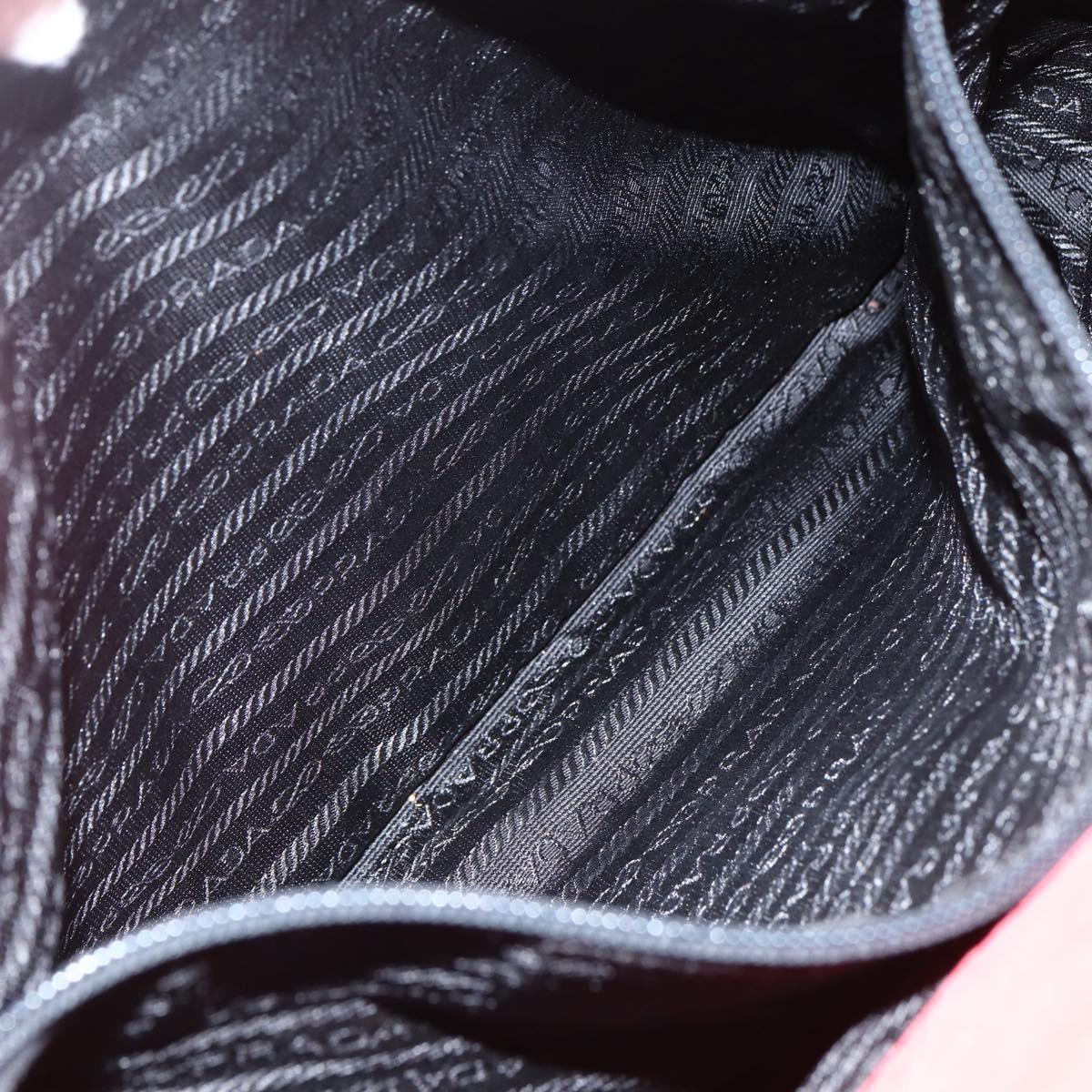 PRADA Tote Bag Nylon Red Silver Auth 156017