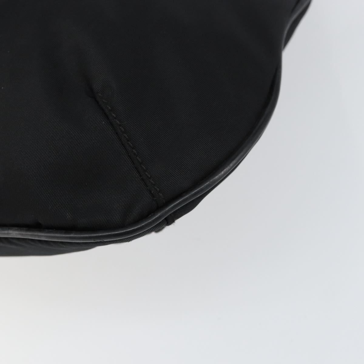 PRADA Shoulder Bag Nylon Black Silver Auth 156018